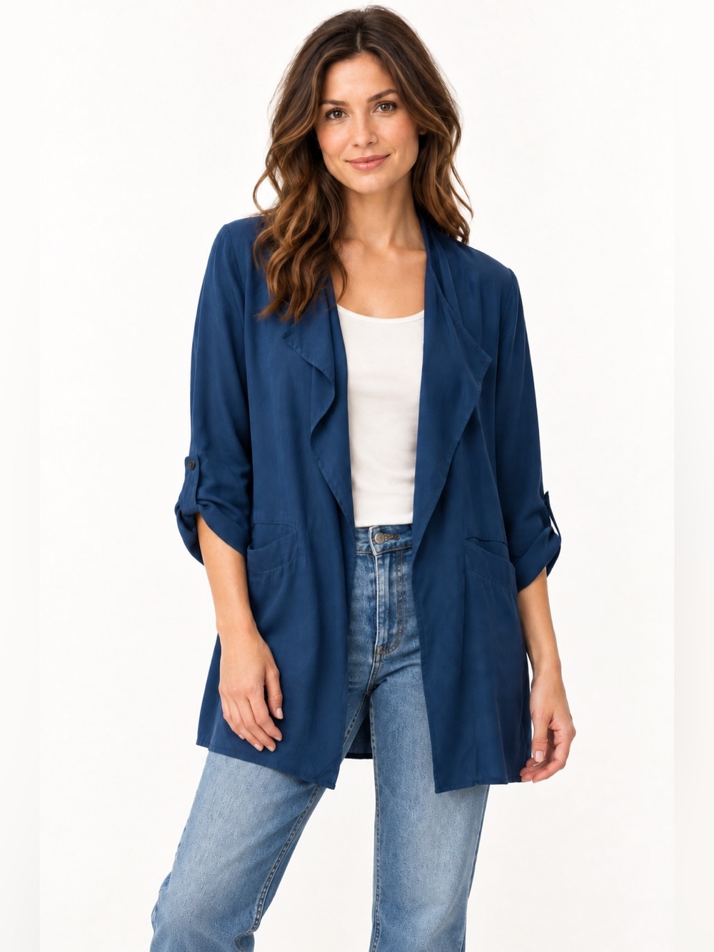 Anthropology Lola & Sofie Cupro Satin No-Closure Utility Jacket